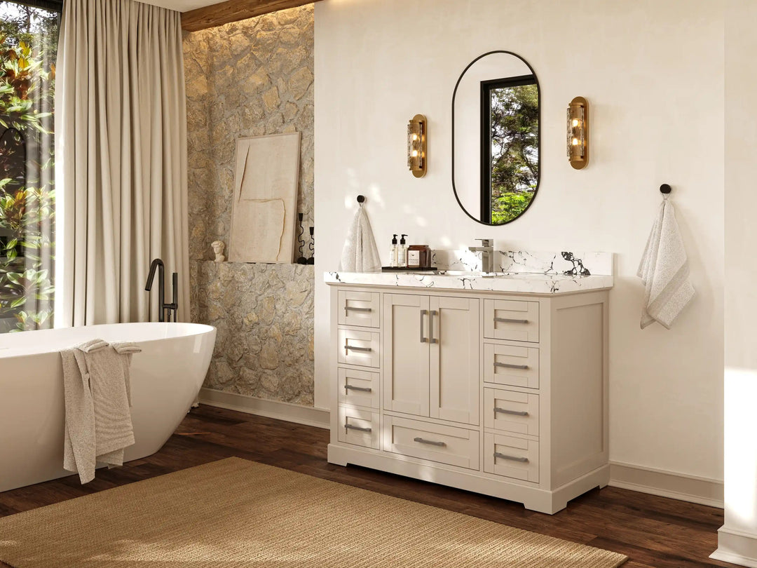 Boston 48 in. W x 22 in. D Single Sink Bathroom Vanity - Willow Bath and Vanity