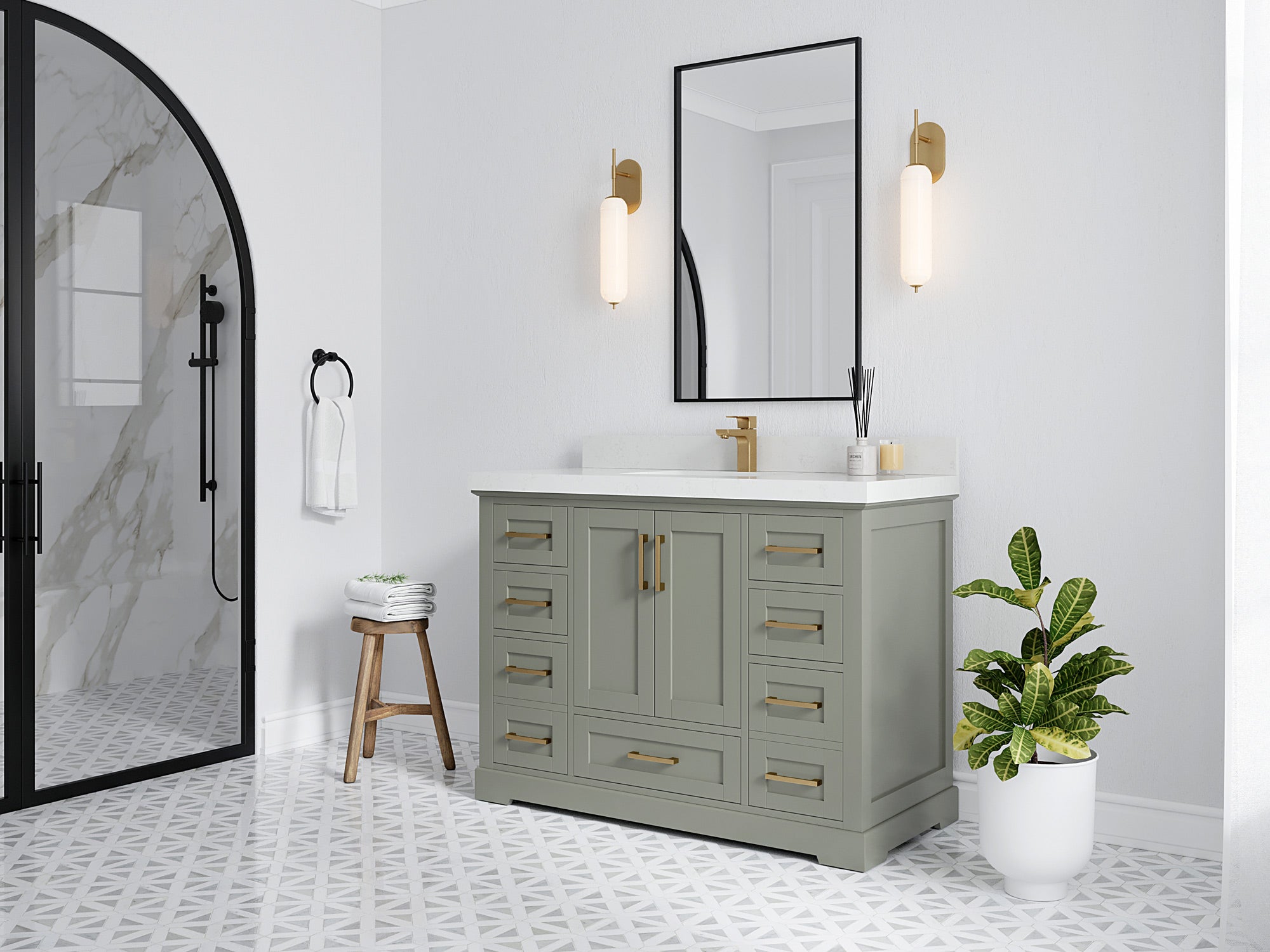 Boston 48 in. W x 22 in. D Single Sink Bathroom Vanity - Willow Bath and Vanity