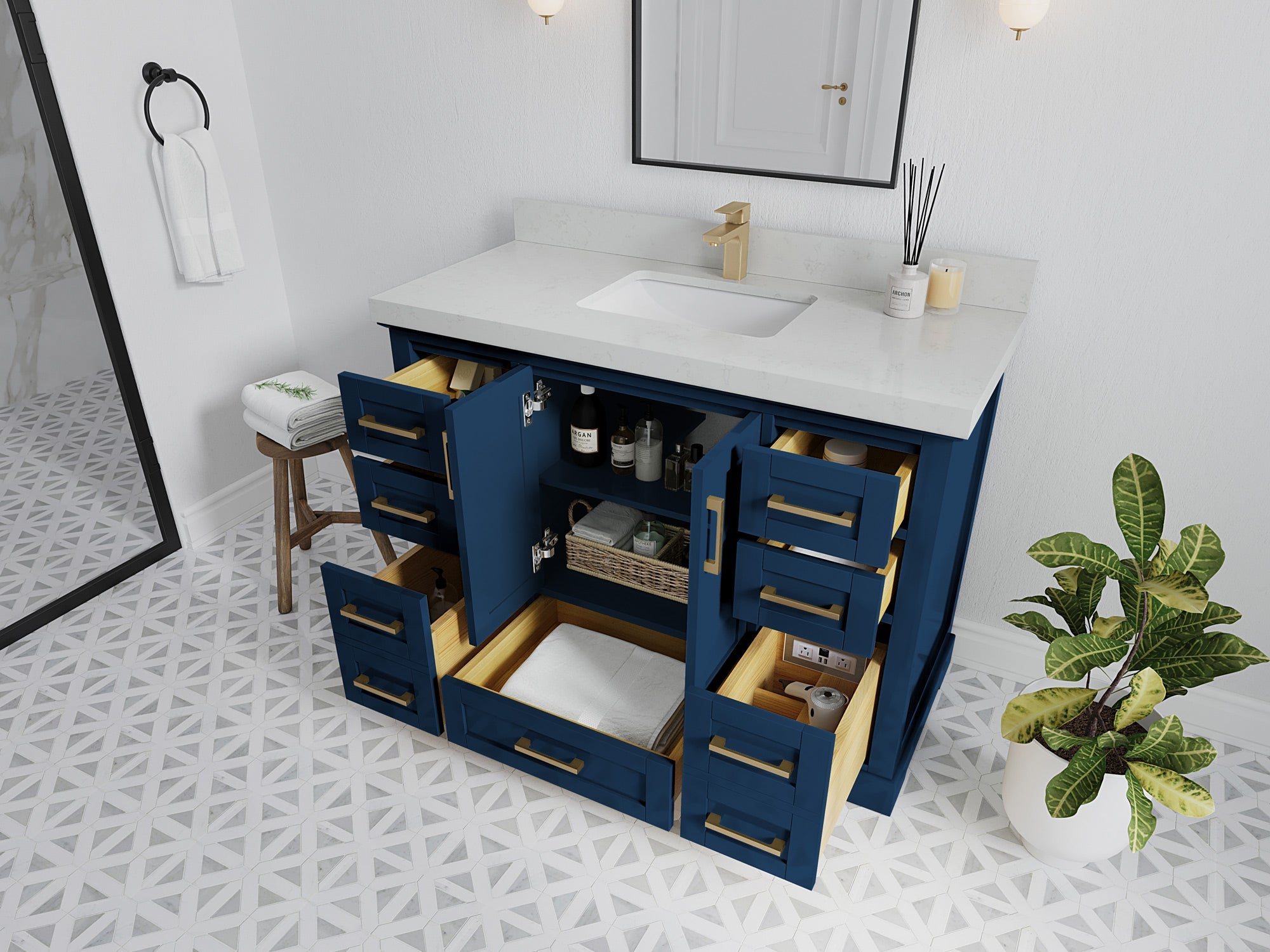 Boston 48 in. W x 22 in. D Single Sink Bathroom Vanity - Willow Bath and Vanity