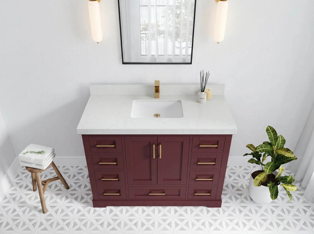 Boston 48 in. W x 22 in. D Single Sink Bathroom Vanity | 
              
                Burgundy
                
                  
             - BST-CAB-BGD-47S - photo №2