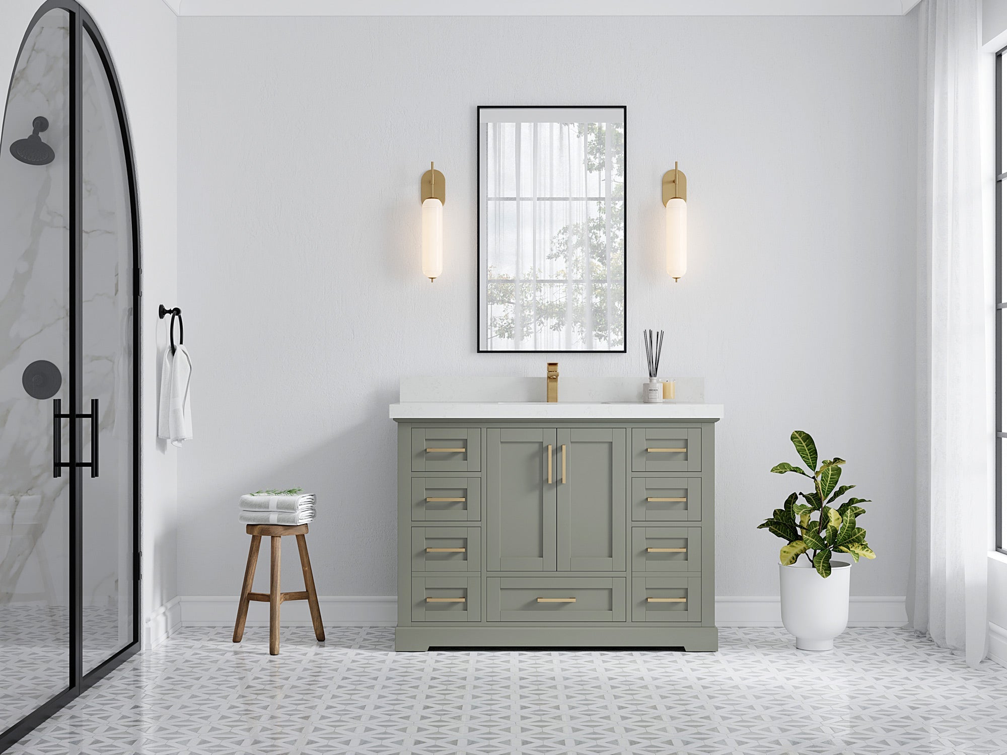 Boston 48 in. W x 22 in. D Single Sink Bathroom Vanity - Willow Bath and Vanity