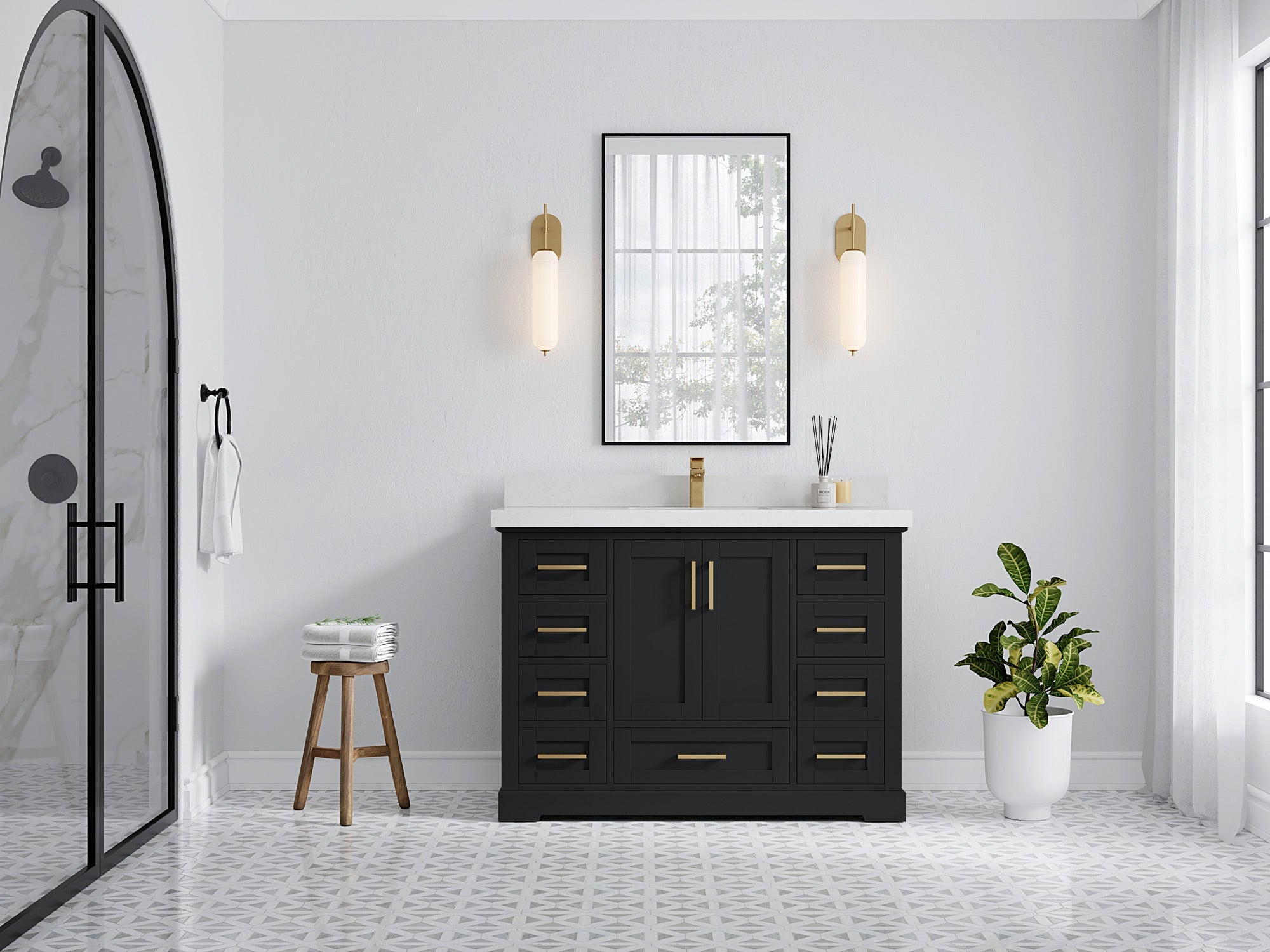 Boston 48 in. W x 22 in. D Single Sink Bathroom Vanity - Willow Bath and Vanity
