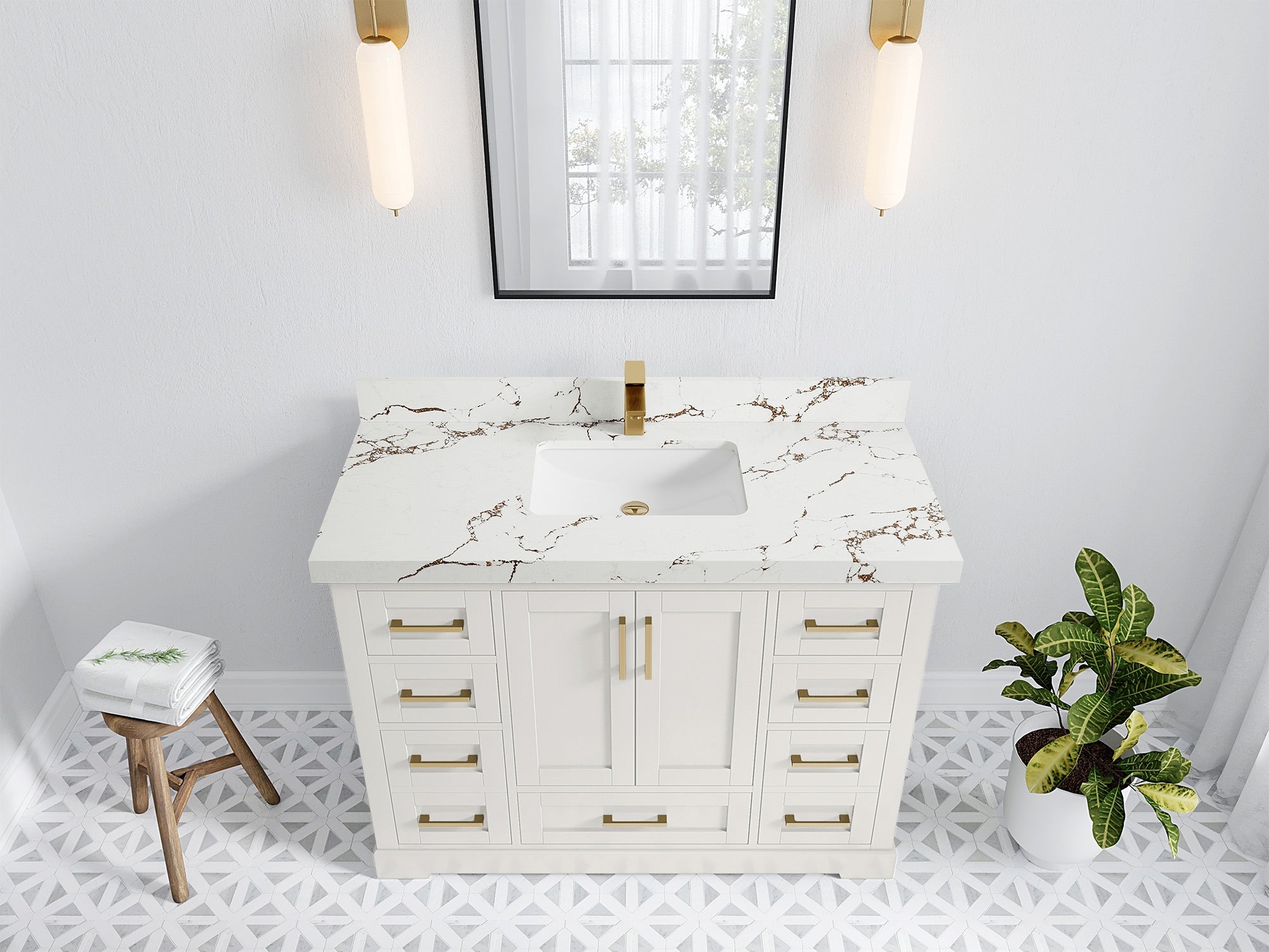 Boston 48 in. W x 22 in. D Single Sink Bathroom Vanity - Willow Bath and Vanity