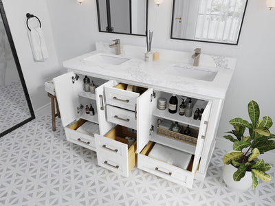 Boston 60 in. W x 22 in. D Double Sink Bathroom Vanity - Willow Bath and Vanity
