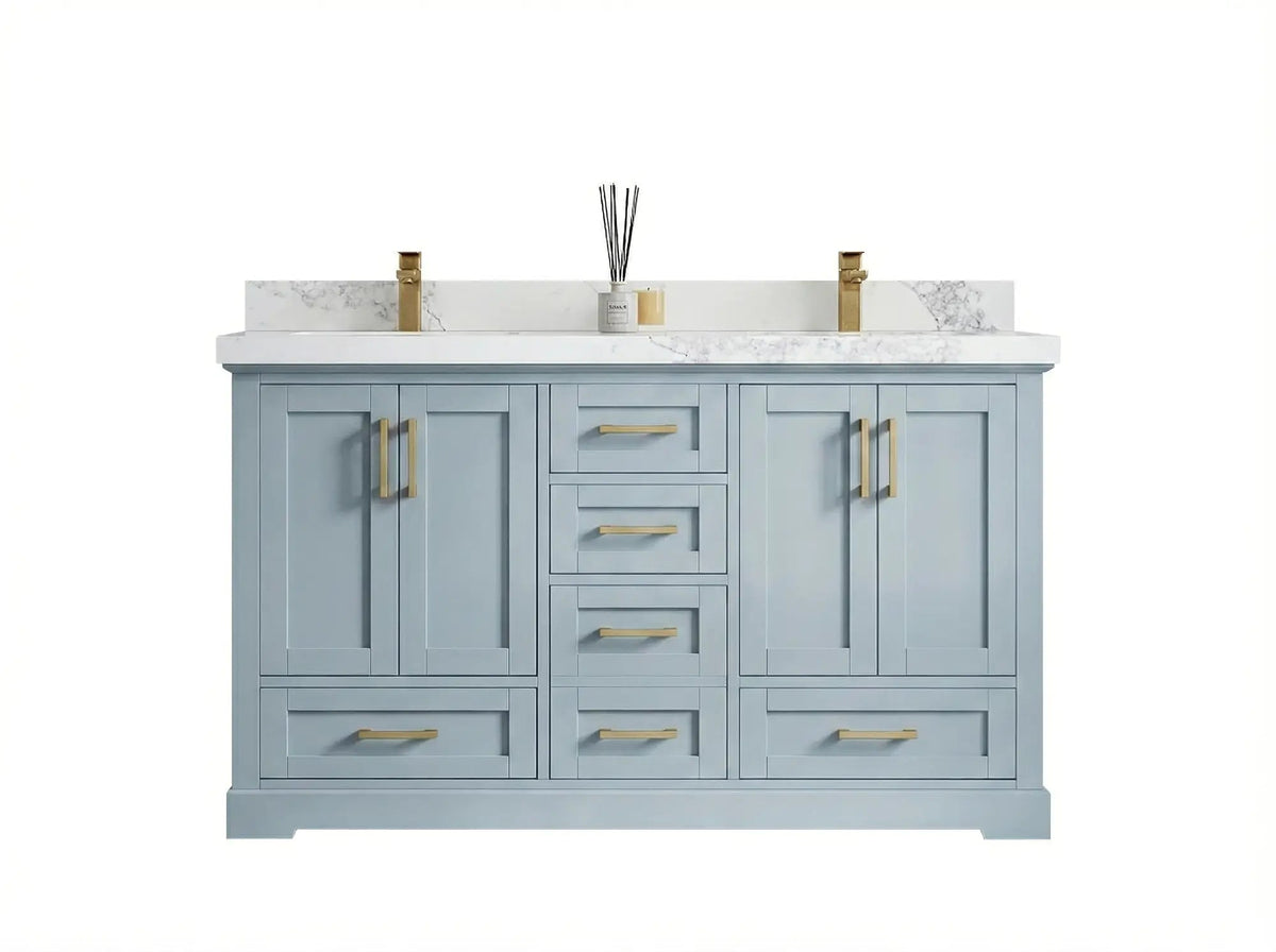 Boston 60 in. W x 22 in. D Double Sink Bathroom Vanity - Willow Bath and Vanity