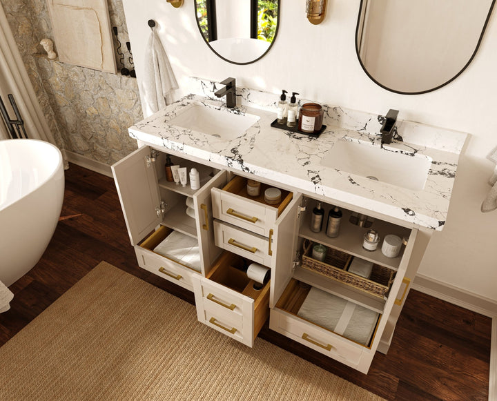 Boston 60 in. W x 22 in. D Double Sink Bathroom Vanity - photo 3