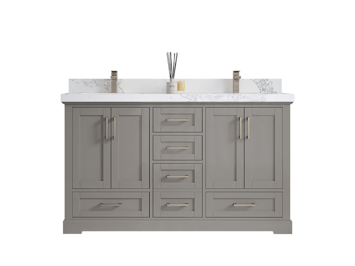 Boston 60 in. W x 22 in. D Double Sink Bathroom Vanity - photo 1
