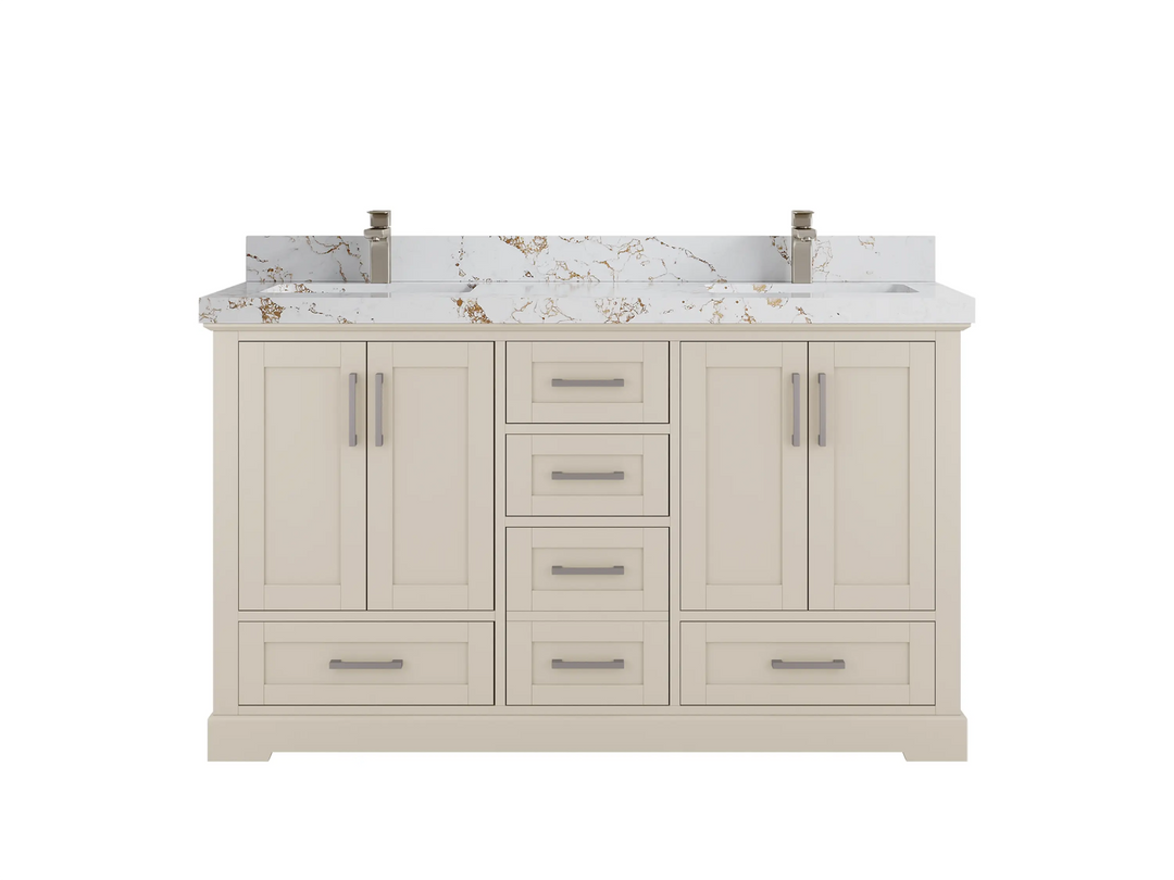 Boston 60 in. W x 22 in. D Double Sink Bathroom Vanity - Willow Bath and Vanity