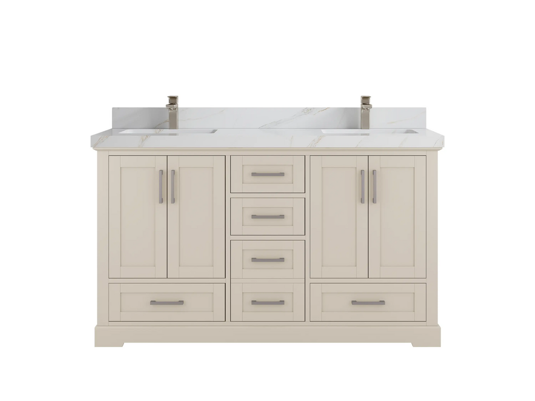 Boston 60 in. W x 22 in. D Double Sink Bathroom Vanity - Willow Bath and Vanity