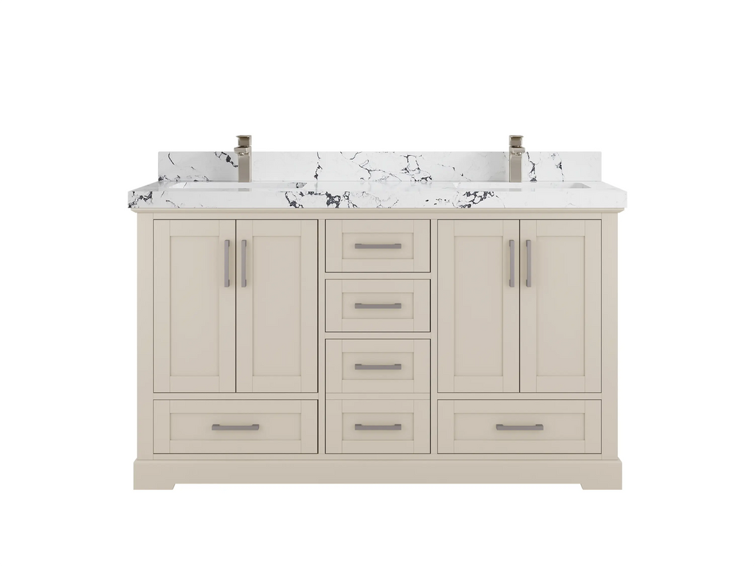 Boston 60 in. W x 22 in. D Double Sink Bathroom Vanity - Willow Bath and Vanity