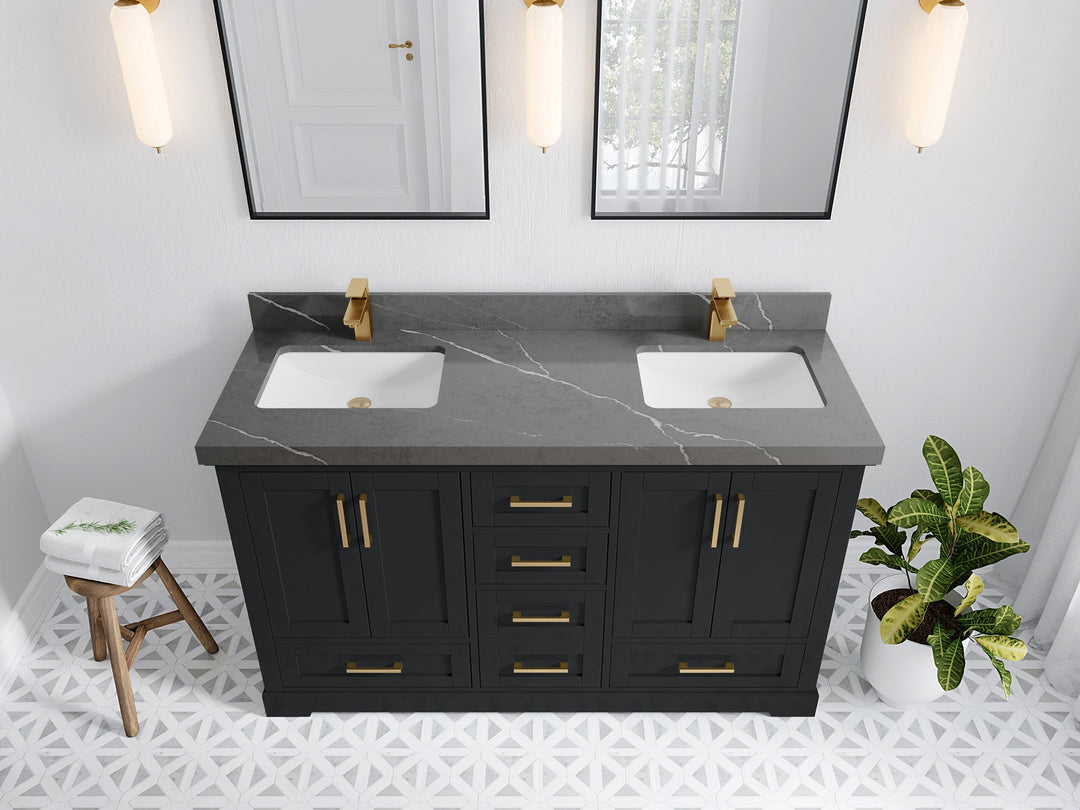 Boston 60 in. W x 22 in. D Double Sink Bathroom Vanity - Willow Bath and Vanity