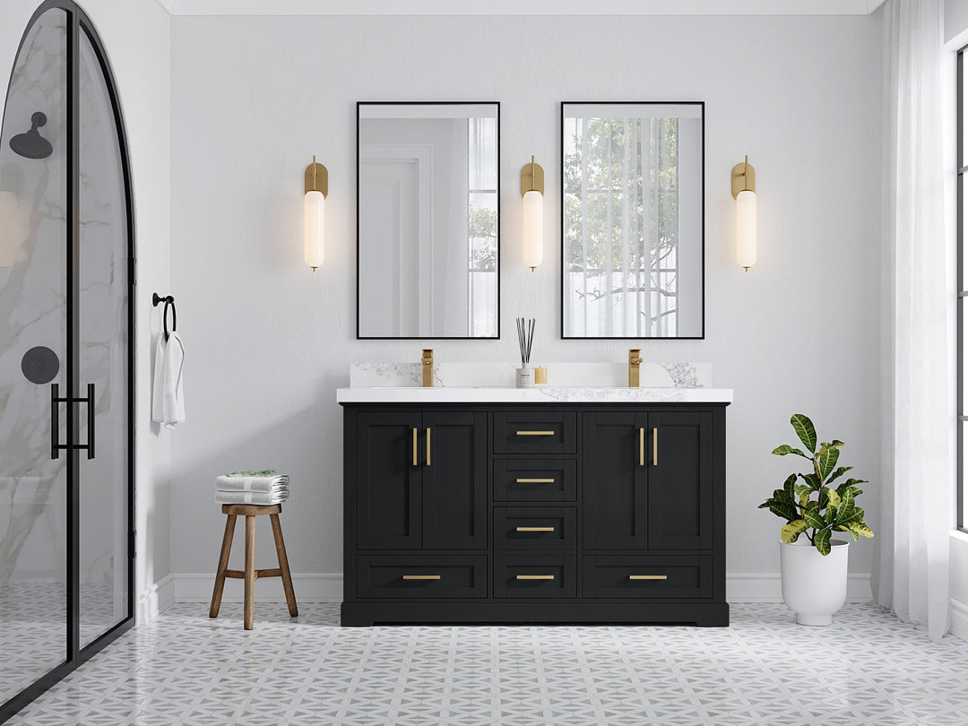 Boston 60 in. W x 22 in. D Double Sink Bathroom Vanity - Willow Bath and Vanity