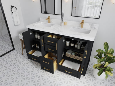 Boston 60 in. W x 22 in. D Double Sink Bathroom Vanity - Willow Bath and Vanity