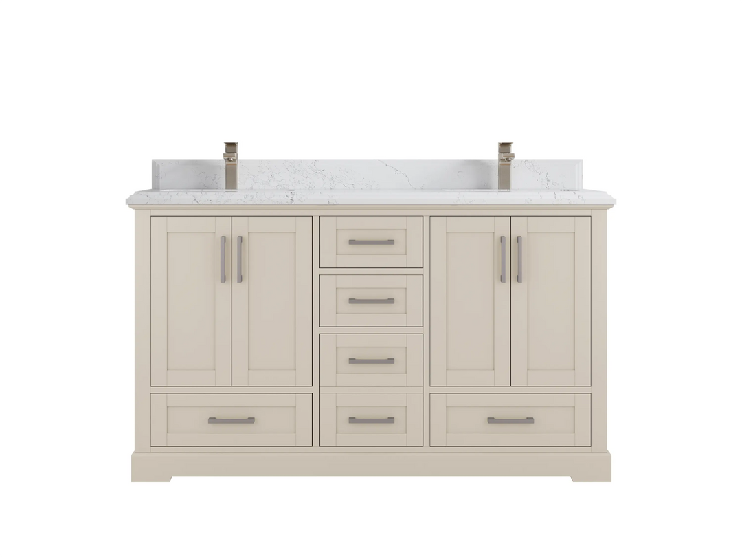 Boston 60 in. W x 22 in. D Double Sink Bathroom Vanity - Willow Bath and Vanity