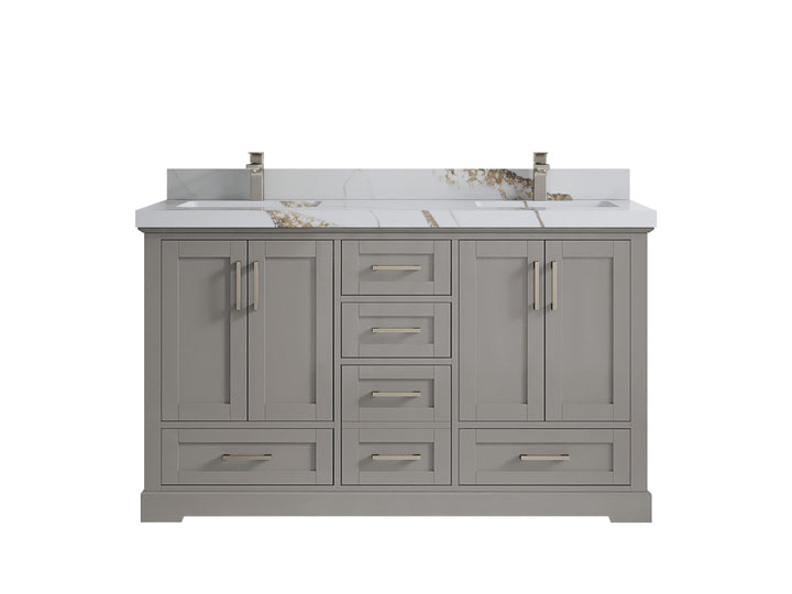 Boston 60 in. W x 22 in. D Double Sink Bathroom Vanity - photo 20