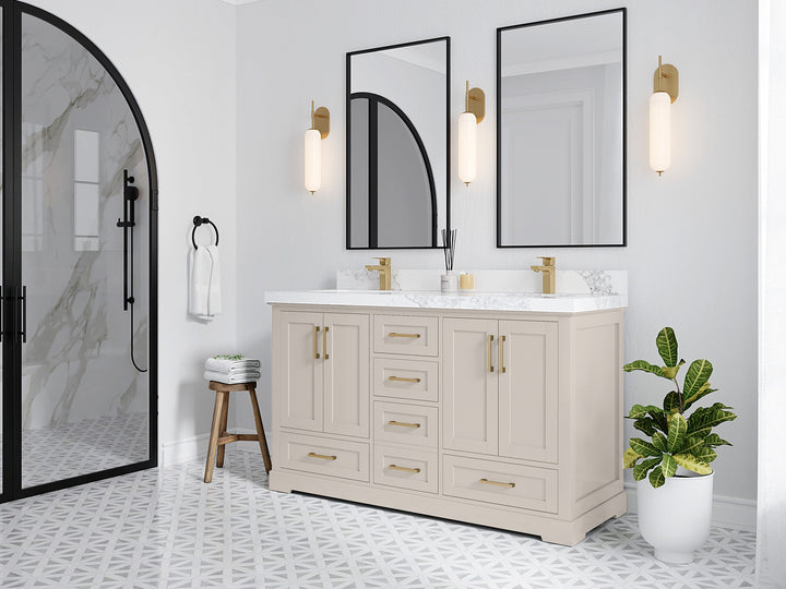 Boston 60 in. W x 22 in. D Double Sink Bathroom Vanity - photo 2