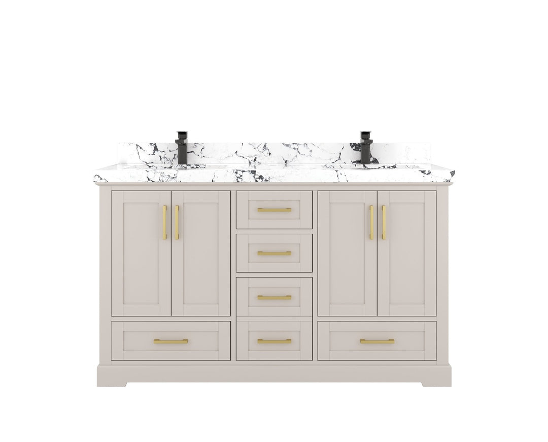 Boston 60 in. W x 22 in. D Double Sink Bathroom Vanity - Willow Bath and Vanity