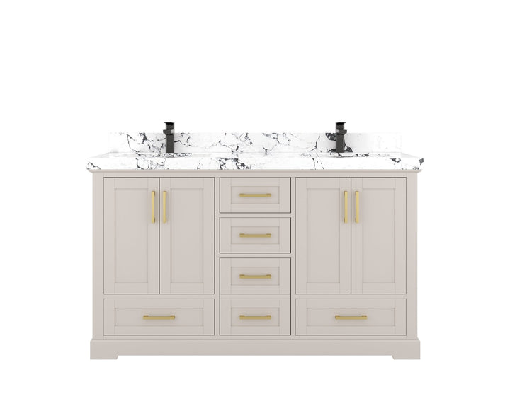 Boston 60 in. W x 22 in. D Double Sink Bathroom Vanity - photo 1