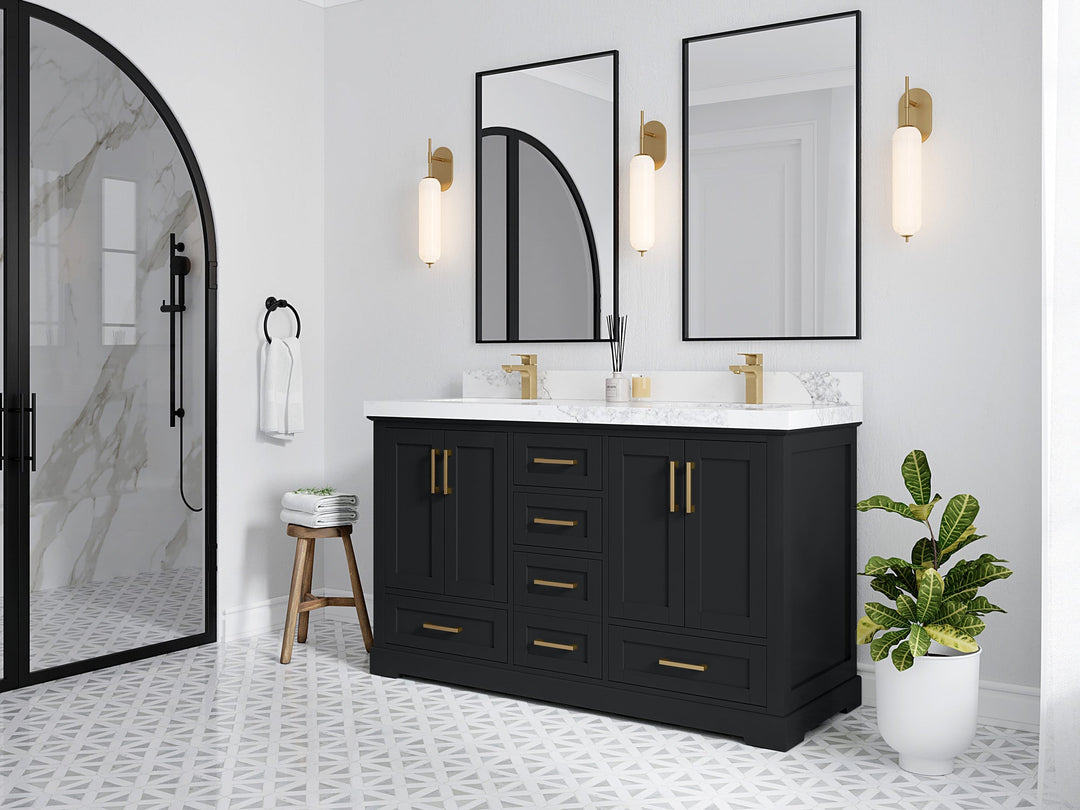 Boston 60 in. W x 22 in. D Double Sink Bathroom Vanity - Willow Bath and Vanity