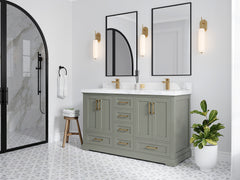 Boston 60 in. W x 22 in. D Double Sink Bathroom Vanity - photo 2