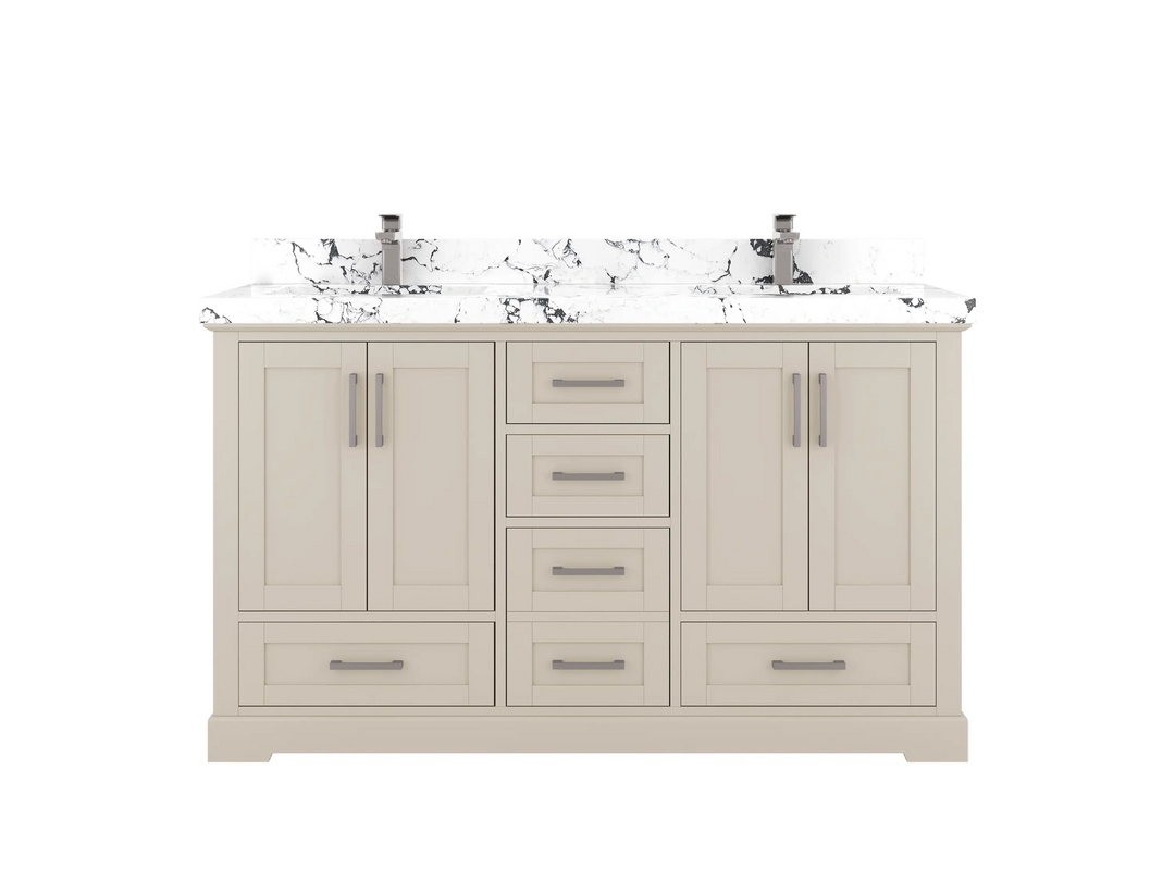 Boston 60 in. W x 22 in. D Double Sink Bathroom Vanity - Willow Bath and Vanity