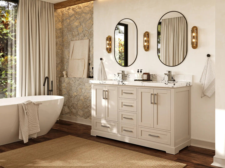 Boston 60 in. W x 22 in. D Double Sink Bathroom Vanity - photo 2