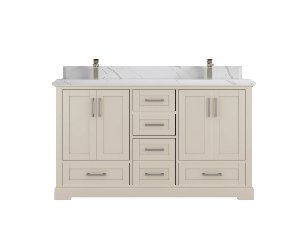 Boston 60 in. W x 22 in. D Double Sink Bathroom Vanity - Willow Bath and Vanity