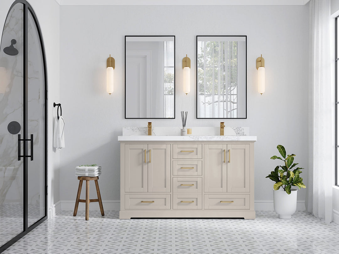 Boston 60 in. W x 22 in. D Double Sink Bathroom Vanity - Willow Bath and Vanity