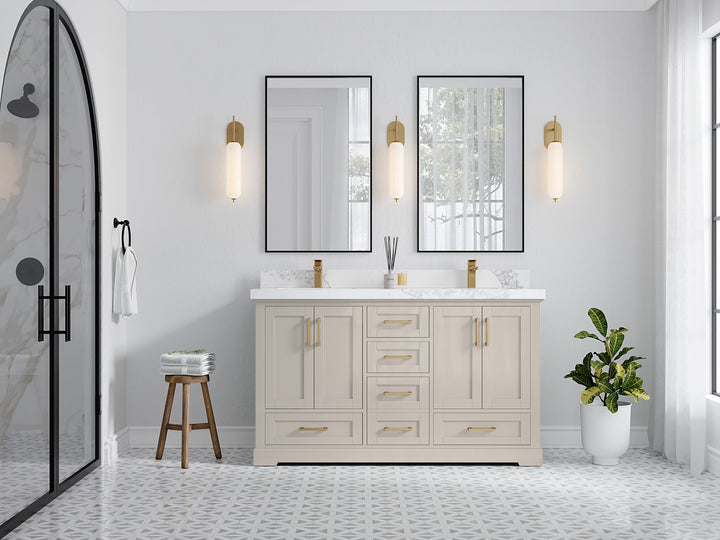 Boston 60 in. W x 22 in. D Double Sink Bathroom Vanity - photo 4