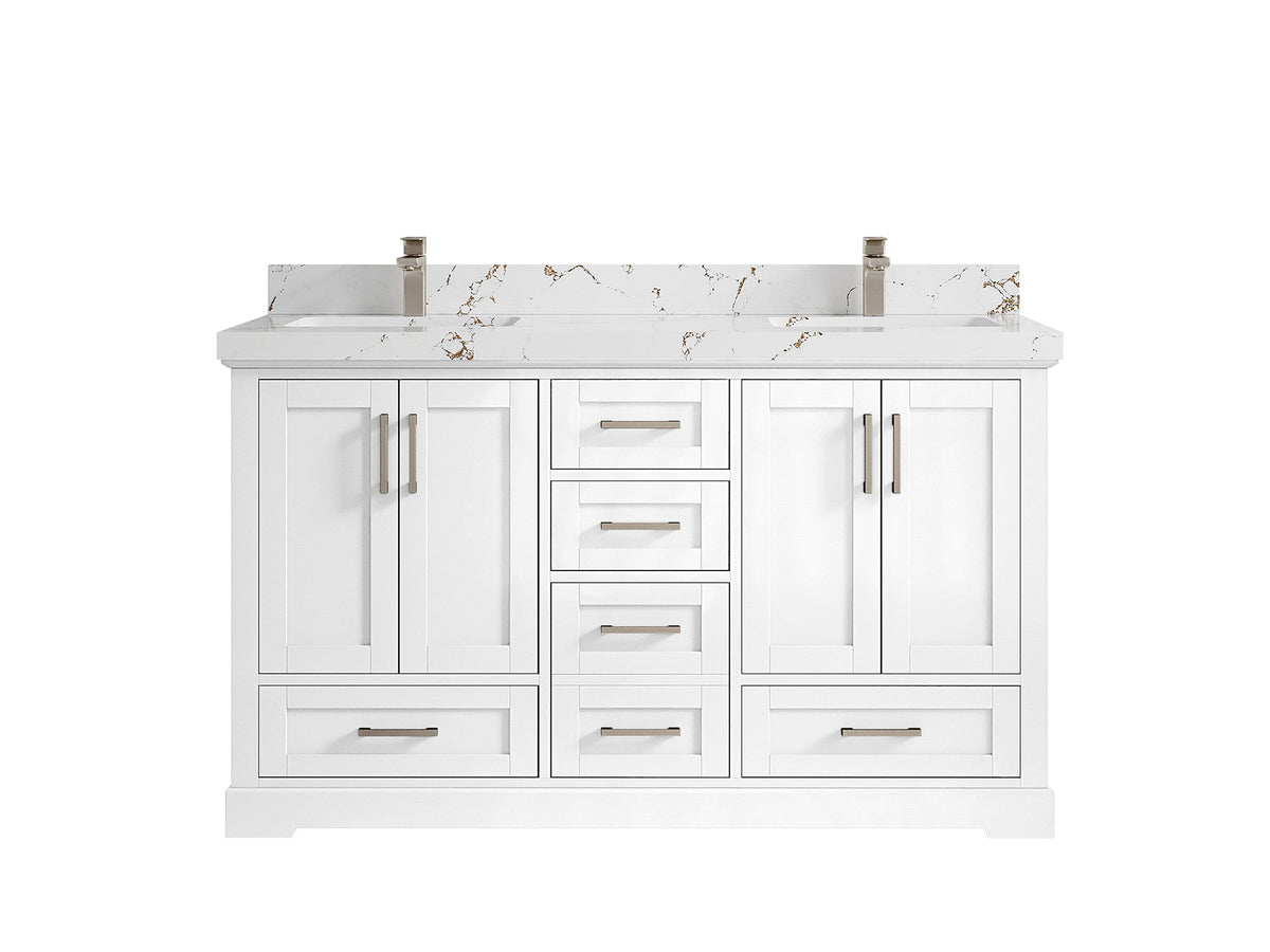 Boston 60 in. W x 22 in. D Double Sink Bathroom Vanity - Willow Bath and Vanity