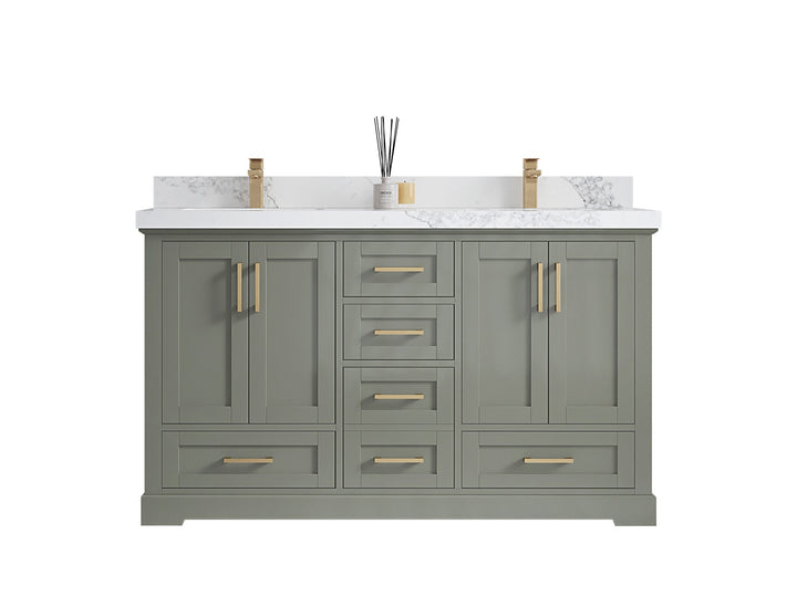 Boston 60 in. W x 22 in. D Double Sink Bathroom Vanity - photo 1
