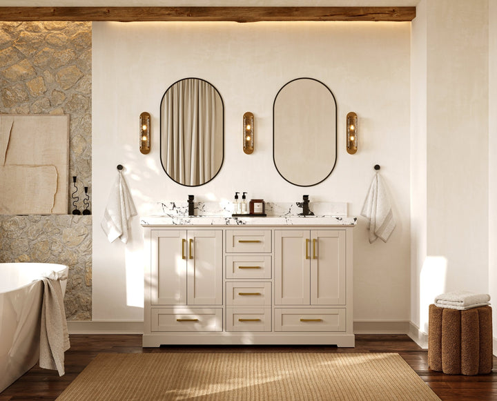 Boston 60 in. W x 22 in. D Double Sink Bathroom Vanity - photo 5