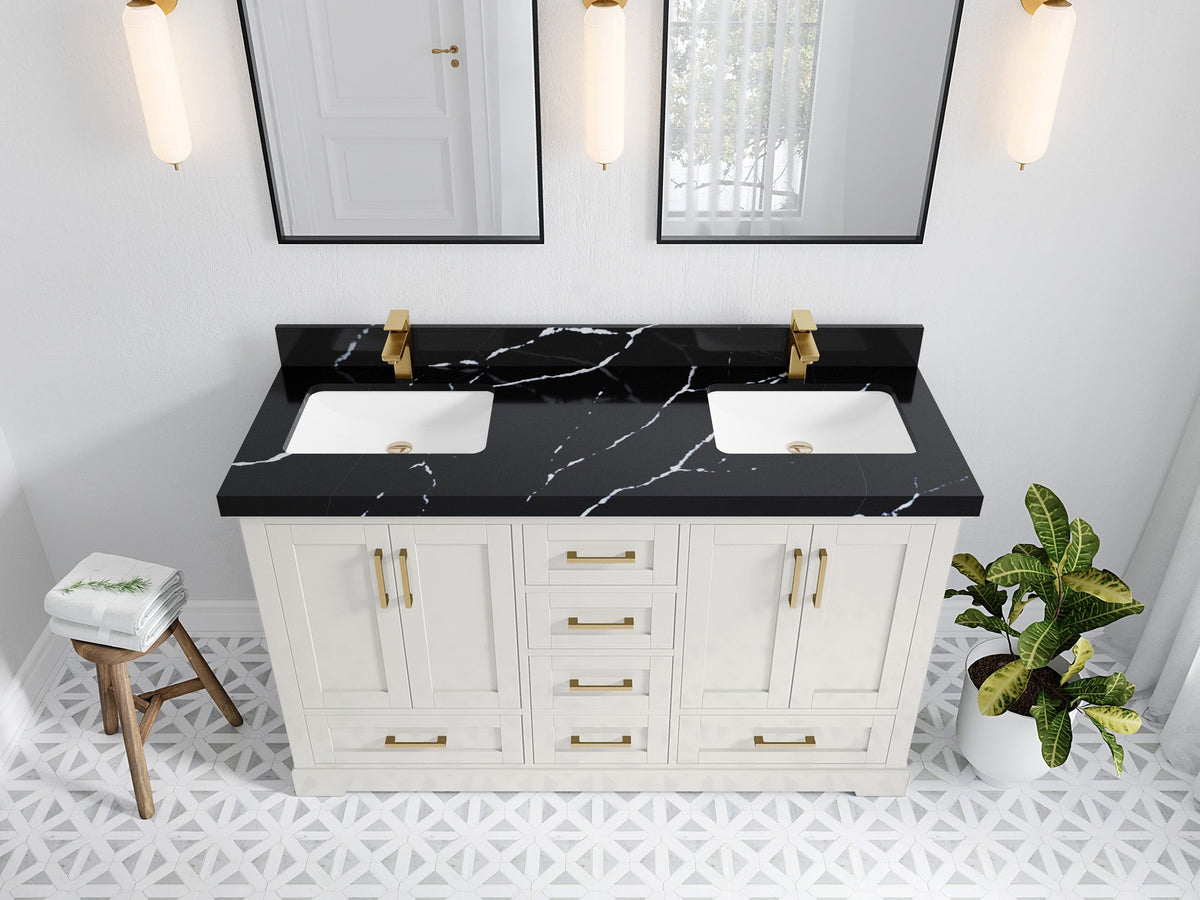 Boston 60 in. W x 22 in. D Double Sink Bathroom Vanity - Willow Bath and Vanity