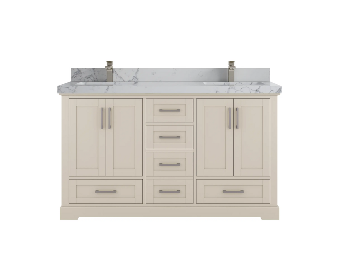 Boston 60 in. W x 22 in. D Double Sink Bathroom Vanity - Willow Bath and Vanity