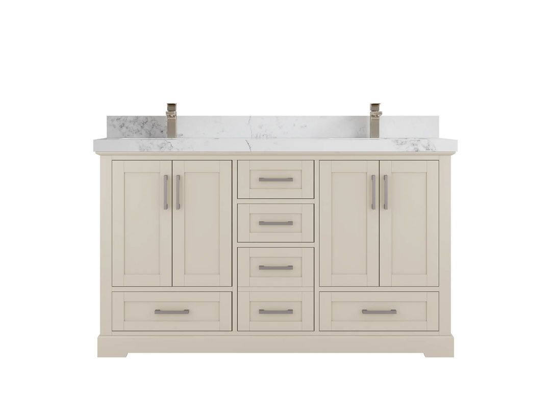 Boston 60 in. W x 22 in. D Double Sink Bathroom Vanity - Willow Bath and Vanity
