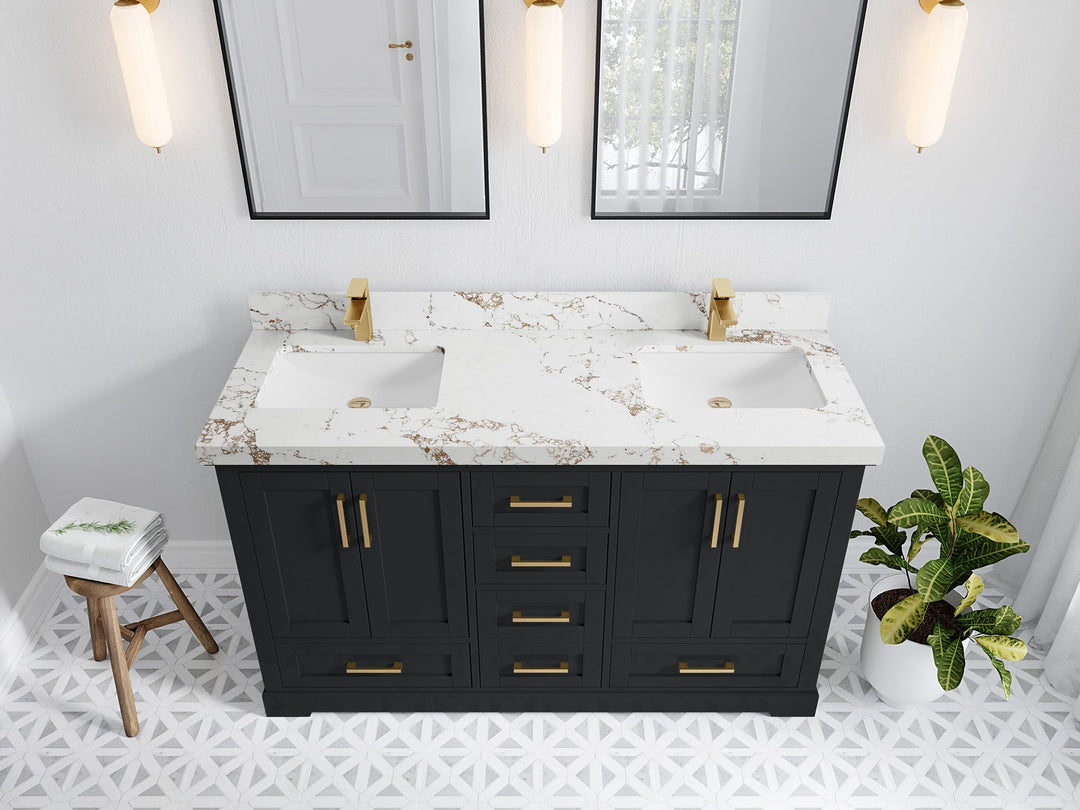 Boston 60 in. W x 22 in. D Double Sink Bathroom Vanity - Willow Bath and Vanity