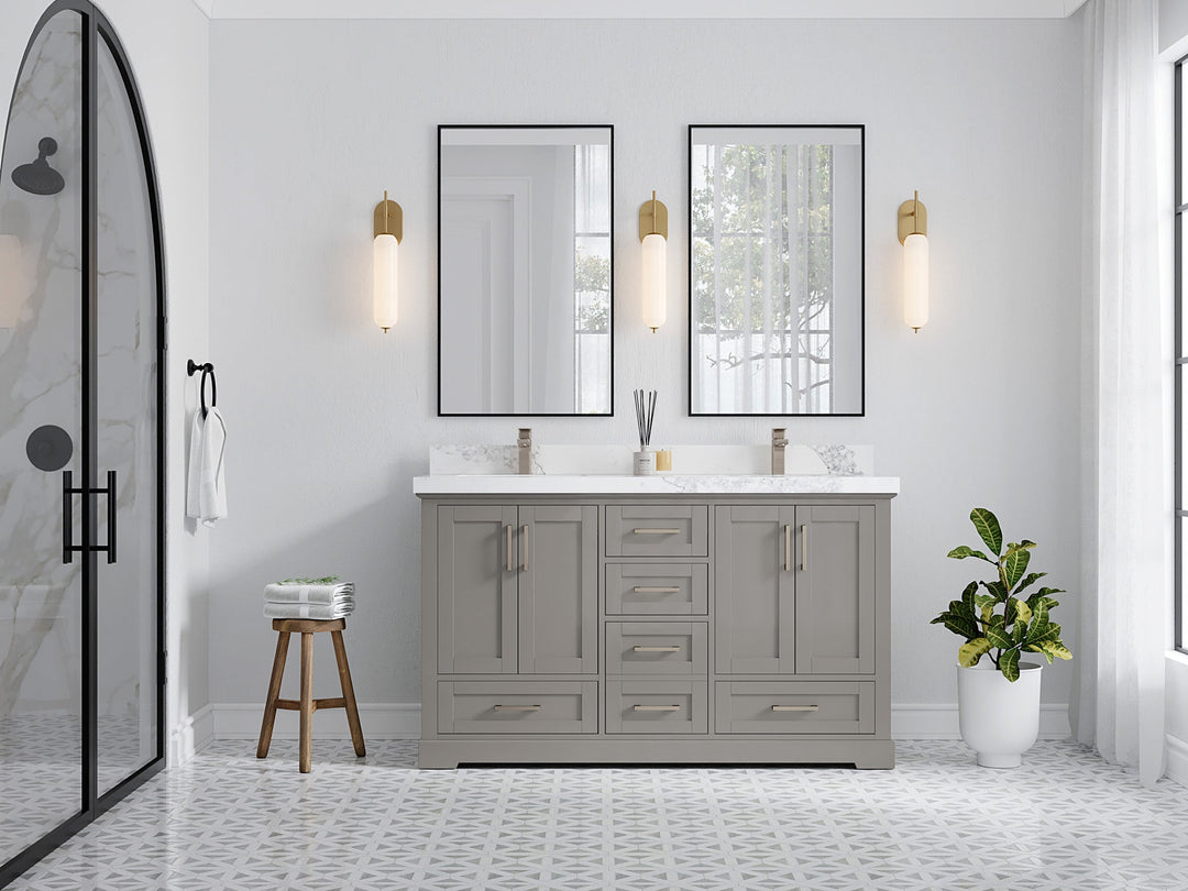 Boston 60 in. W x 22 in. D Double Sink Bathroom Vanity - Willow Bath and Vanity