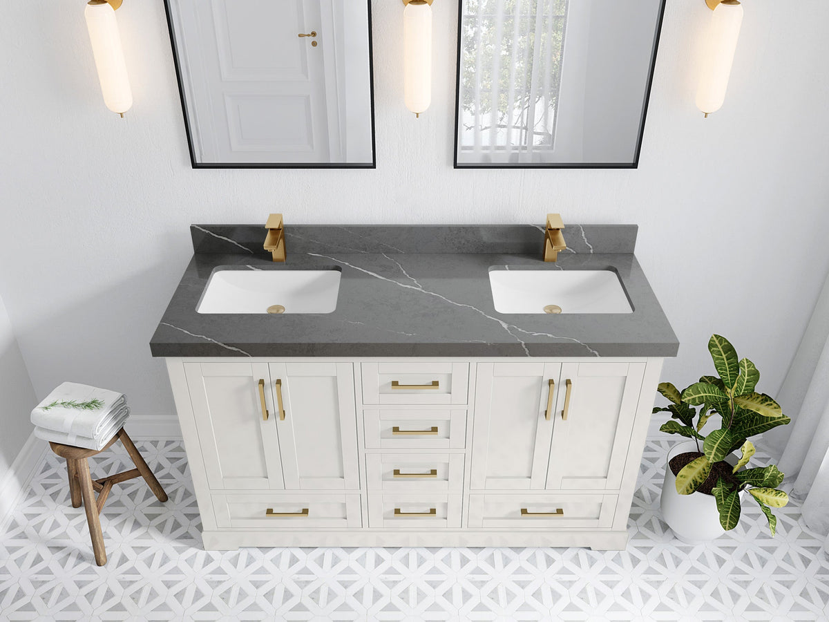 Boston 60 in. W x 22 in. D Double Sink Bathroom Vanity - Willow Bath and Vanity