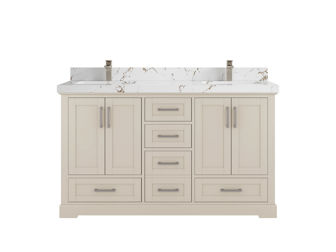Boston 60 in. W x 22 in. D Double Sink Bathroom Vanity - Willow Bath and Vanity