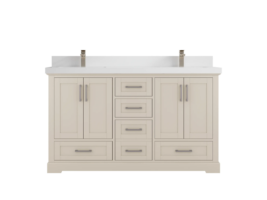 Boston 60 in. W x 22 in. D Double Sink Bathroom Vanity - Willow Bath and Vanity