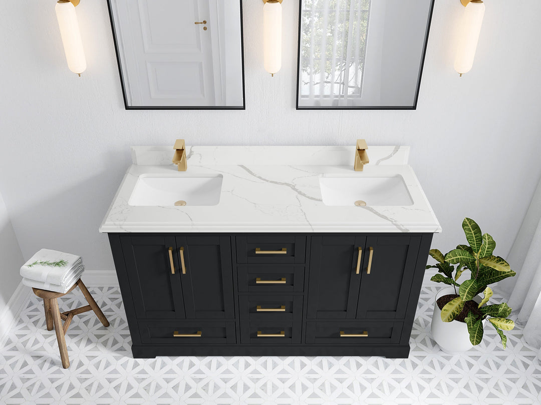 Boston 60 in. W x 22 in. D Double Sink Bathroom Vanity - Willow Bath and Vanity