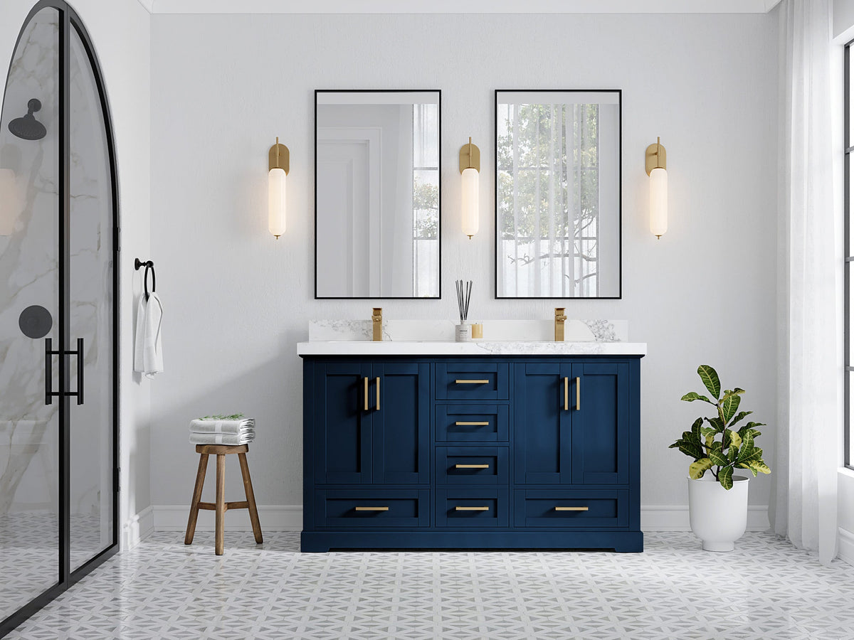 Boston 60 in. W x 22 in. D Double Sink Bathroom Vanity - Willow Bath and Vanity