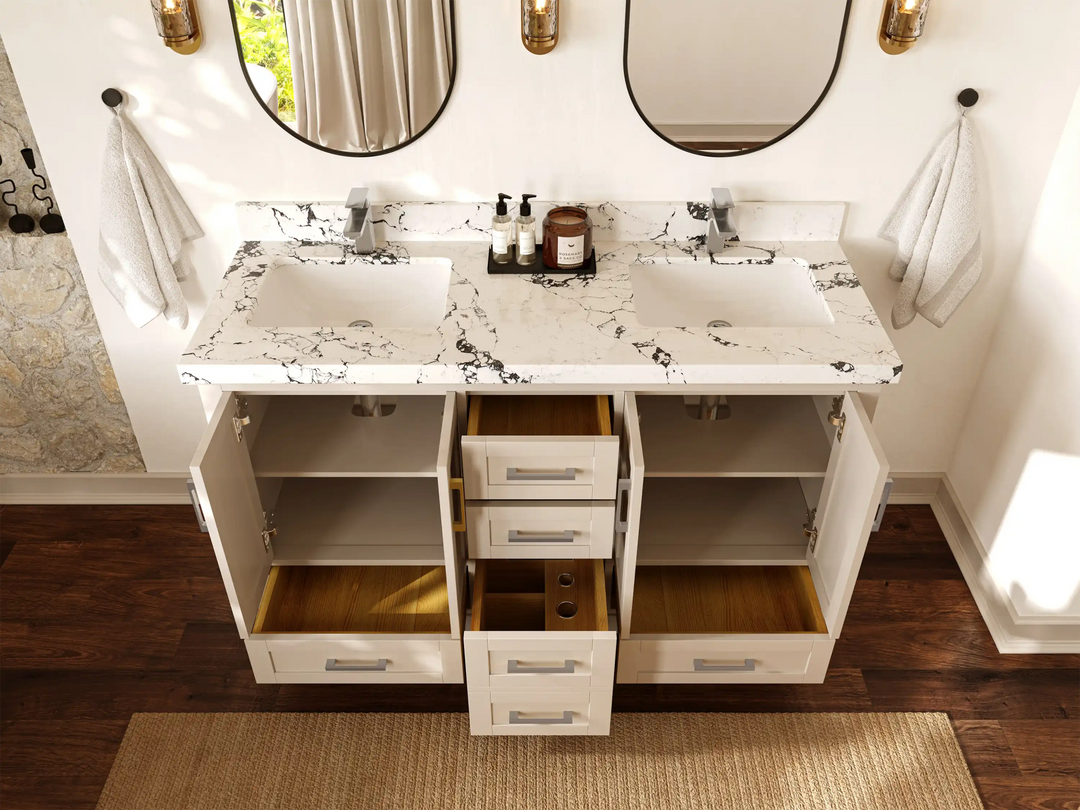 Boston 60 in. W x 22 in. D Double Sink Bathroom Vanity - Willow Bath and Vanity