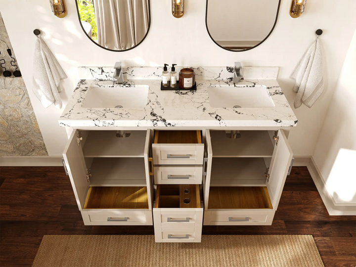 Boston 60 in. W x 22 in. D Double Sink Bathroom Vanity - photo 5