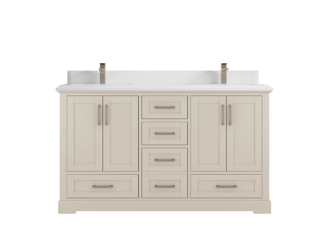 Boston 60 in. W x 22 in. D Double Sink Bathroom Vanity - Willow Bath and Vanity