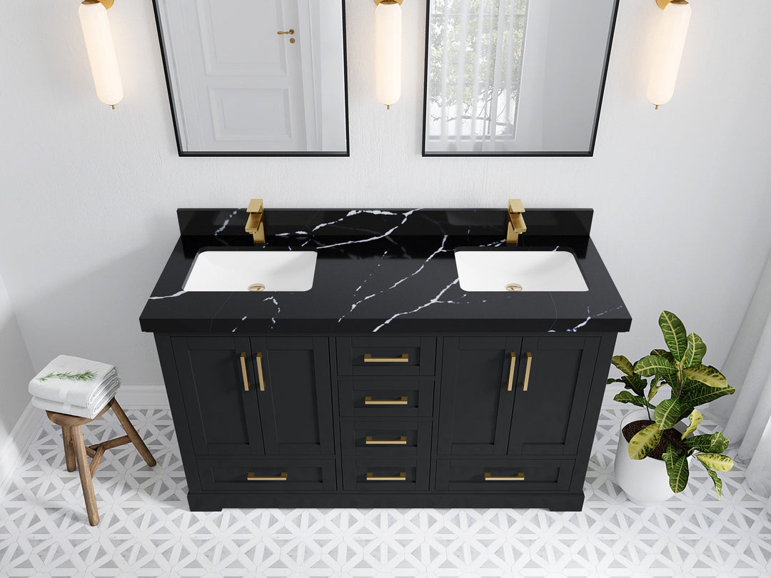 Boston 60 in. W x 22 in. D Double Sink Bathroom Vanity - Willow Bath and Vanity