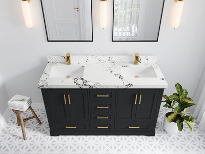 Boston 60 in. W x 22 in. D Double Sink Bathroom Vanity - Willow Bath and Vanity