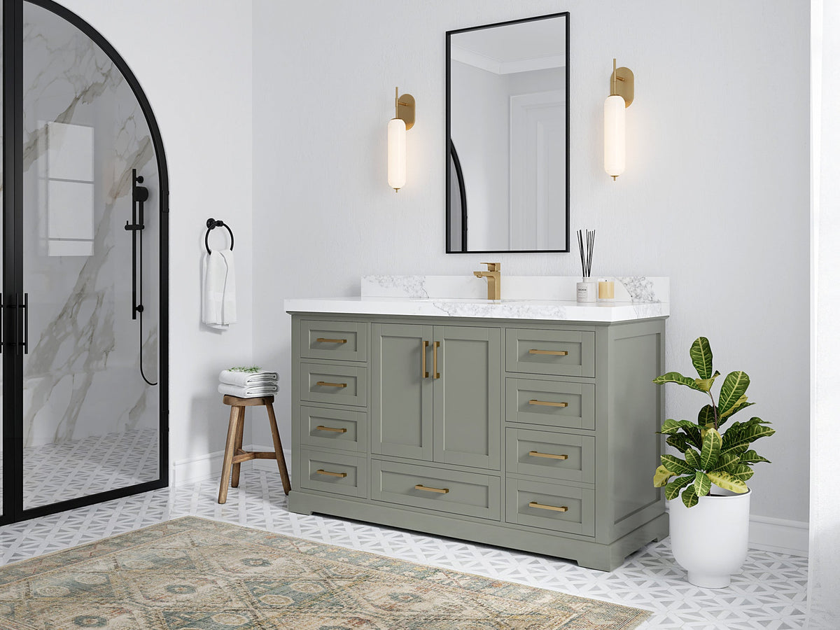 Boston 60 in. W x 22 in. D Single Sink Bathroom Vanity - Willow Bath and Vanity