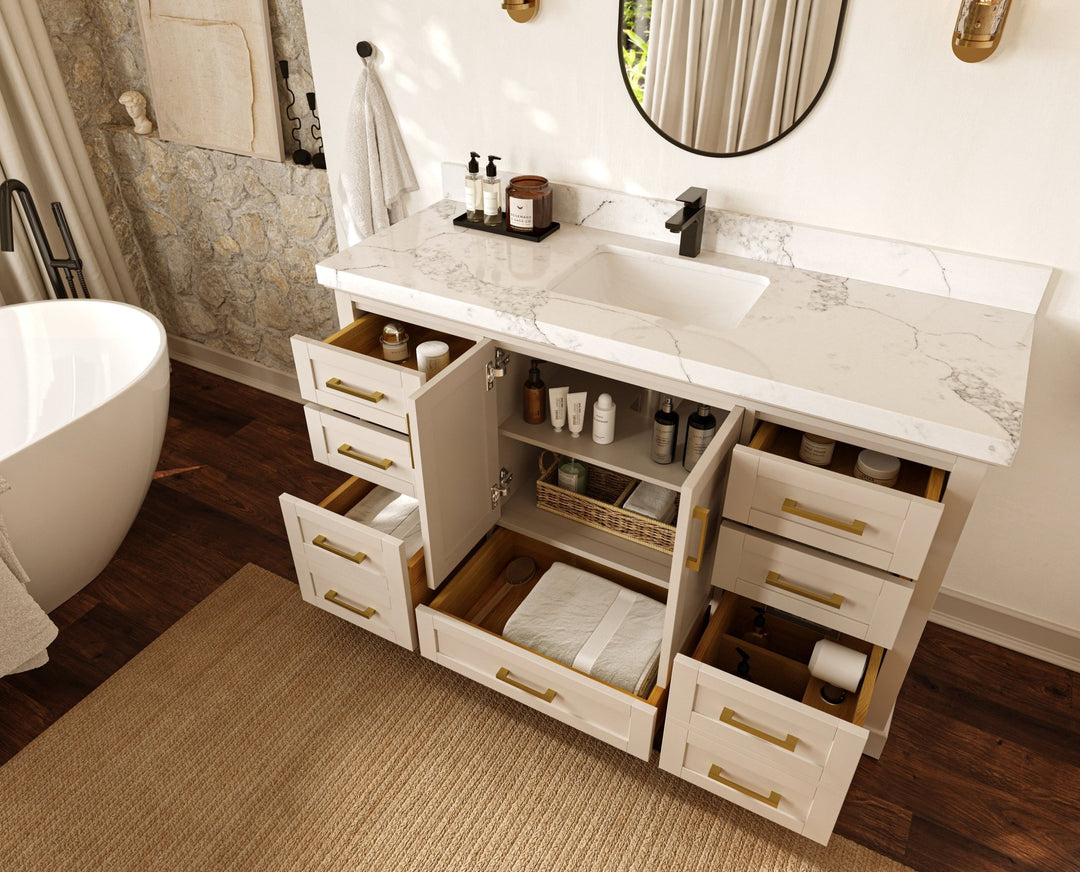 Boston 60 in. W x 22 in. D Single Sink Bathroom Vanity - Willow Bath and Vanity