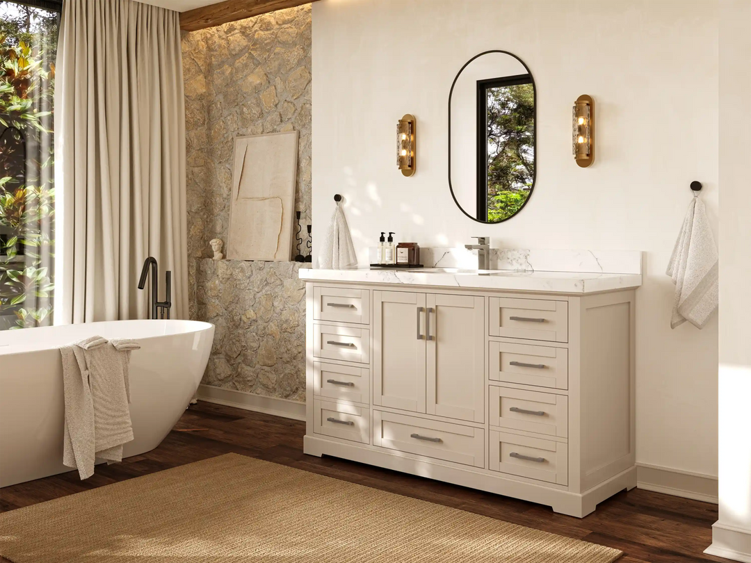Boston 60 in. W x 22 in. D Single Sink Bathroom Vanity - Willow Bath and Vanity